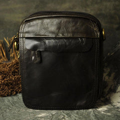 Small Mens Leather Belt Pouch Side Bag Belt Case Waist Pouch Holster for Men