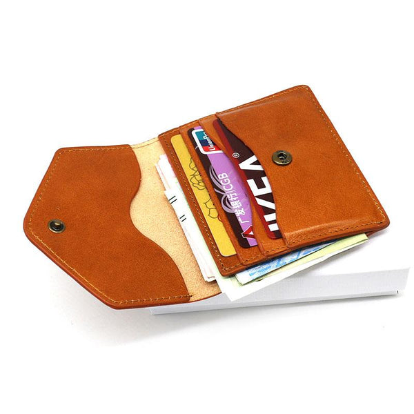 Cool Leather Mens Slim Card Wallet Front Pocket Wallets Small Change Wallet for SEP00881032