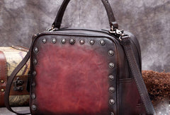 Genuine Leather Handbag Vintage Bag Shoulder Bag Crossbody Bag Clutch Purse For Women - EverHandmade