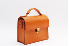 Handmade Leather Handbag Square Purse Crossbody Shoulder Bag for Girl Women Lady - EverHandmade