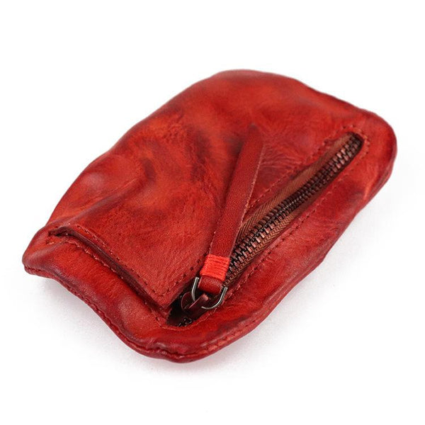 Vintage Leather Men's Zipper Small Wallet Coin Wallet Coin Holder for Men FY00381033