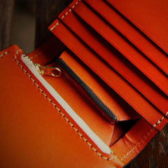 Handmade Leather Mens billfold Wallet Cool Slim Wallet Biker Wallet for Men
