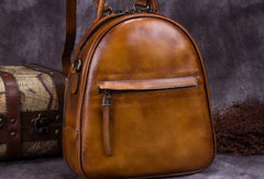 Vintage Womens Leather Backpack School Backpacks Purse Small Backpack For Women - EverHandmade