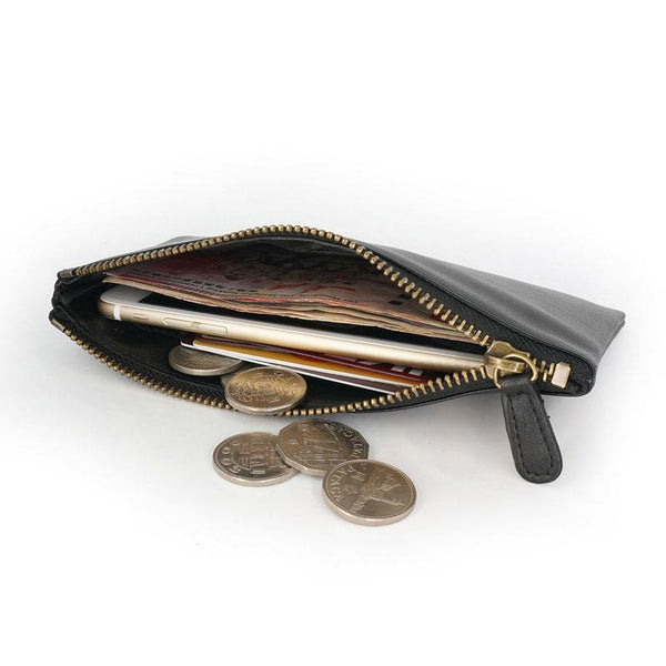 Black Mens Leather Zipper Slim Long Wallet Phone Long Wallet for Men SEP00881060