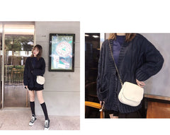 Cute Brown LEATHER Flip Chain Side Bag Handmade WOMEN Saddle Phone Crossbody BAG Purse FOR WOMEN