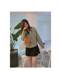 Cute Coffee Leather Phone Purse Women Side Bag Box Phone Crossbody Purse For Women