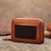 Leather Zipper Card Wallets Cute Small Women Double Zip Card Wallet For Ladies