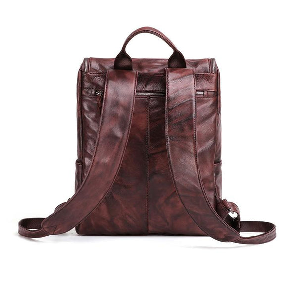 Handmade Cool Leather Men's Backpack Travel Backpack 14inch Computer Backpack Fo FY05881068