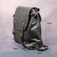 Vintage Mens Leather 15inch Laptop Backpack Leather School Backpack Travel Backpack for Men