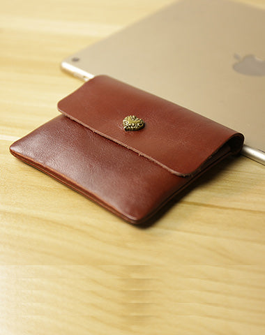 Cute Women Brown Leather Mini Coin Wallet Love Rose Change Wallet For Women CH00352088