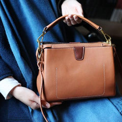 Brown Leather Satchel Purse Small Brown Leather Crossbody Bag - Annie Jewel