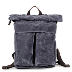 Cool Waxed Canvas Mens Waterproof 15.6'' Travel Backpack Hiking Backpack for Men