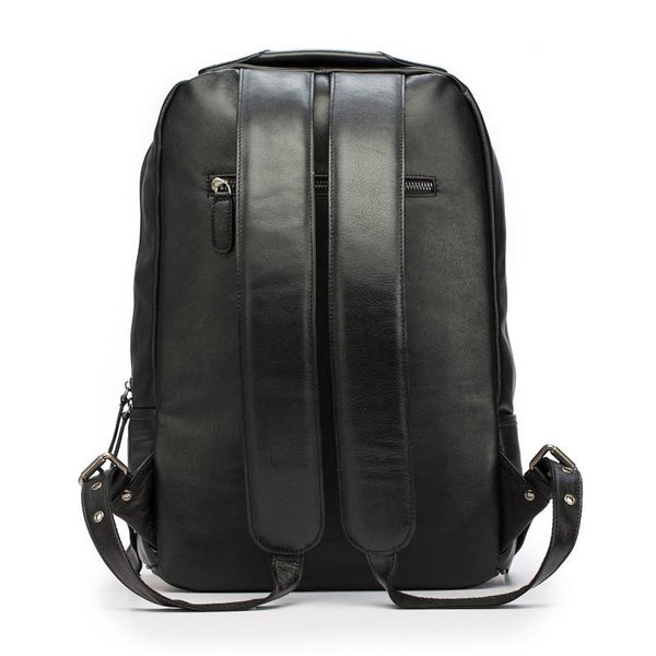 Black Leather Mens 14inch Laptop Backpack Backpacks School Backpack Travel Backp FY03692203