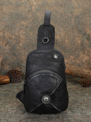 Cool Mens Womens Cap Brown Sling Bag - Card Slots Detail