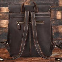 Vintage Leather Coffee Mens Backpack Satchel Backpack Travel Backpack Bags for Men