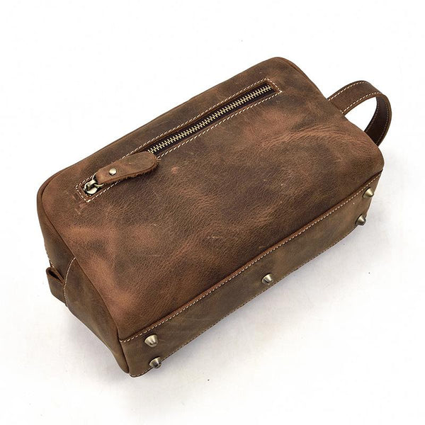 Portable Vintage Mens Leather Zipper Clutch Purse Bag Clutch Bag For Men FY01592174