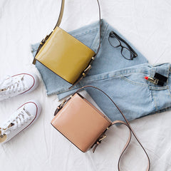 Cute Leather Womens Stylish Bucket Shoulder Bag Barrel Crossbody Purse for Women