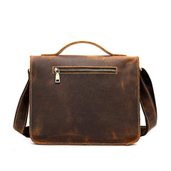 Cool Leather Mens Vintage Brown Small Side Bag Messenger Bag Shoulder Bag for Men