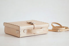Handmade Leather briefcase small suitcase shoulder bag for crossbody bag - EverHandmade