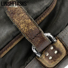 Fashion Black Canvas Leather Mens Casual Side Bag Gray Messenger Bags Casual Courier Bags for Men