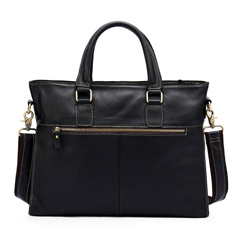 Cool Black Leather Mens Briefcase 13inch Work Bag Business Bag For Men