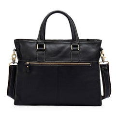 Cool Black Leather Mens Briefcase 13inch Work Bag Business Bag For Men