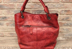 Handmade Leather Handbag Vintage Shoulder Bag Tote For Women Leather Shopper Bag