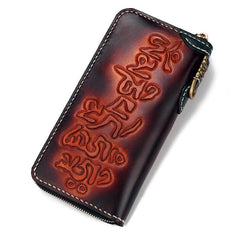 Handmade Leather Eagle Mens Chain Biker Wallet Cool Leather Wallet With Chain Wallets for Men