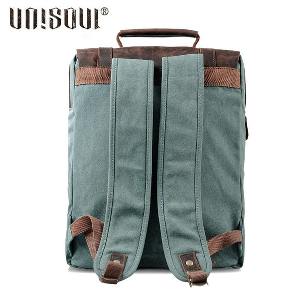 Cool Mens Canvas Leather Travel Backpack Canvas Backpack Canvas School Bag for M NXX01891144