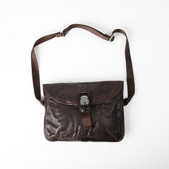DISTRESSED BROWN LEATHER MEN'S Side BAG 10 inches MESSENGER BAG Leather Coffee Courier BAGs FOR MEN