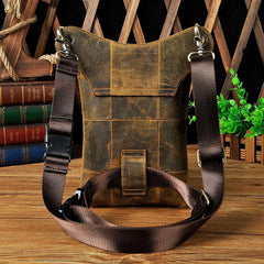 Cool Biker Leather Drop Leg Bag Mens Belt Pouch Waist Bag Shoulder Bag for Men