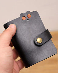 Cute Women Black Leather Card Holder Credit Card Wallet Bear Multi Card Wallet For Women