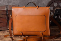 Handmade leather mens Briefcase business Briefcase Shoulder Bag Laptop Briefcase - EverHandmade