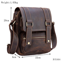 Cool Leather Vintage Mens Brown Small Side Bag Small Messenger Bags For Men