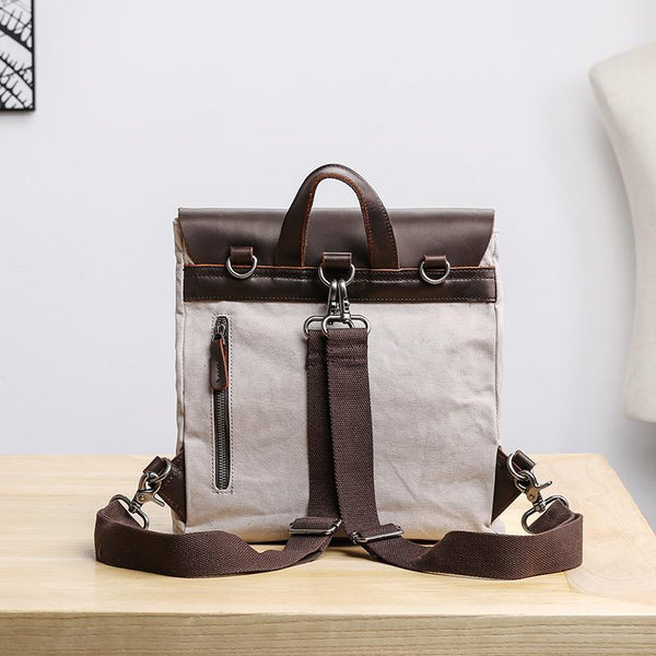 Canvas Leather Mens Womens Small 13'' School Backpack College Backpack for Men JCYC01791018