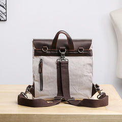 Canvas Leather Mens Womens Small 13'' School Backpack College Backpack for Men