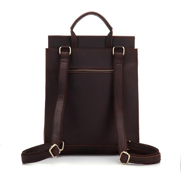 Vintage Brown LEATHER MEN'S Satchel College Backpack Travel Backpack School Back FY02782150