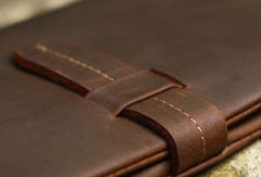 Genuine Leather Wallet Bifold Vintage Long Wallet Purse Clutch For Mens