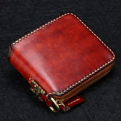 Handmade Leather Mens Chain Biker Wallet Cool Leather Wallet Small Wallets for Men