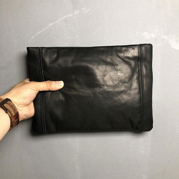 Genuine Leather Mens Clutch Cool Slim Wallet Zipper Clutch Wristlet Wallet for M YBL02281008