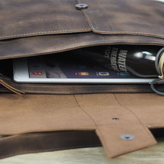 Cool Leather Mens Vintage Brown Messenger Bag Side Bag Small Shoulder Bag for Men