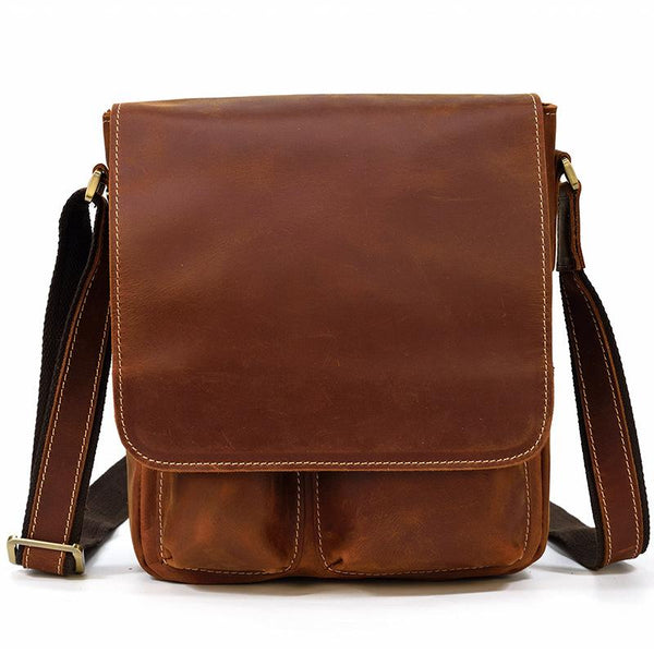 Cool Coffee LEATHER MENS 10 inches Vertical - Back View