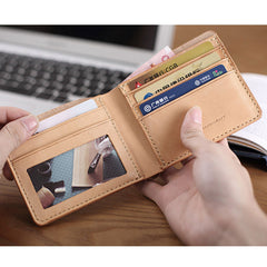 Handmade Cool Leather Womens Mens Bifold Small Wallets billfold Wallet for Men