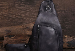 Cool Leather Mens Chest Bag Sling Bag Vintage Leather Sling Bags for Men