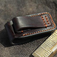 Cool Handmade Leather Mens Dunhill Lighter Case Lighter Holder with Belt Loop For Men