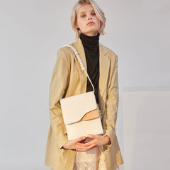 Stylish Leather White Black Womens Shoulder Bag Crossbody Bag Purse for Women