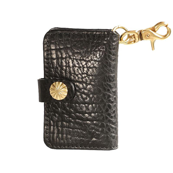 Handmade Black Leather Mens Cool Key Wallet Key Holder Brown Card Holder Car Key YBL01182024