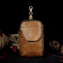 Small Mens Leather Belt Pouch Holsters Belt Cases Cell Phone Waist Pouch for Men