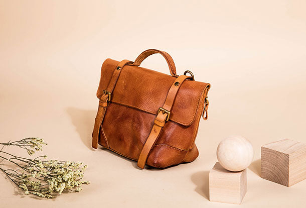 Genuine Leather Handbag Messenger Bag Crossbody Bag Shoulder Bag Purse For Women - EverHandmade