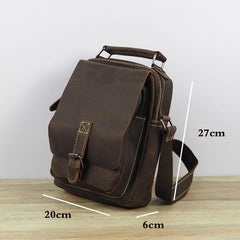 Cool Leather Mens Small Messenger Bag Side Bag Small Vintage Shoulder Bag for Men
